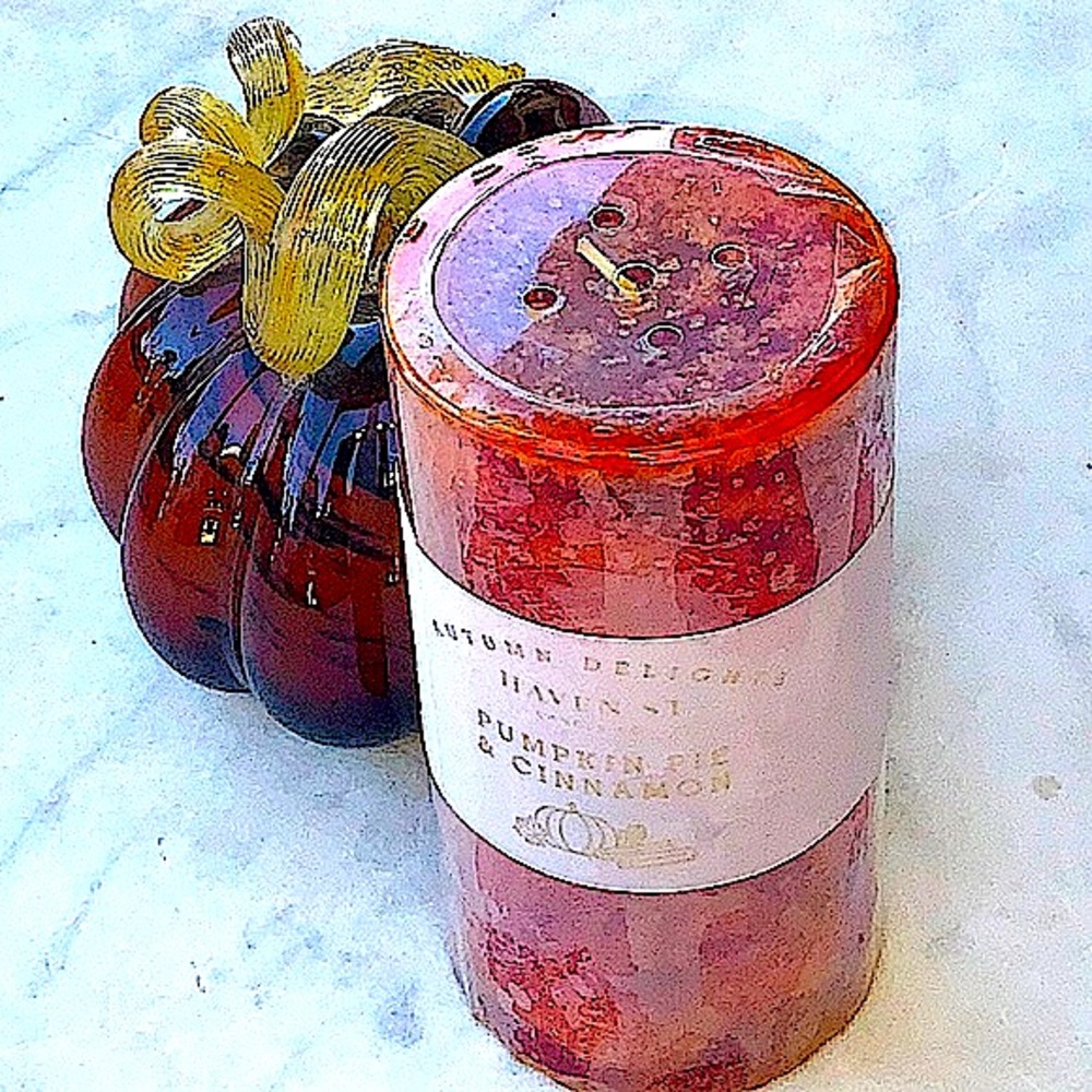 HAVEN STREET CANDLE PILLAR PUMPKIN PIE & CINNAMON 1 WICK 3 BY 6